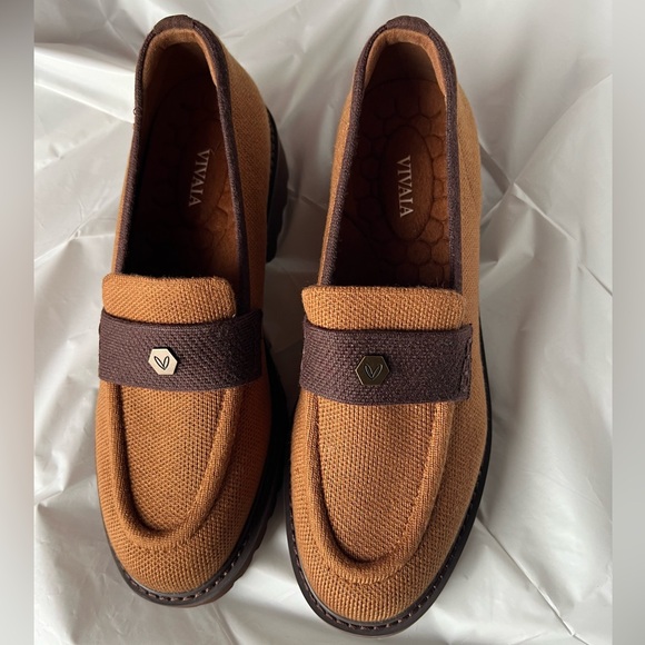 Vivaia NWOT Francesca Platform Chunky Heel Loafers Size 39 (US size 8) brown - Picture 4 of 10